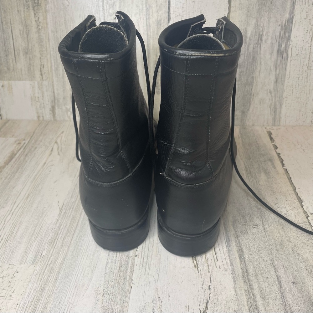 Justin Vintage Roper Fringe Lace Up Cowboy Boots-Black size 10 Military Rodeo - Picture 4 of 11
